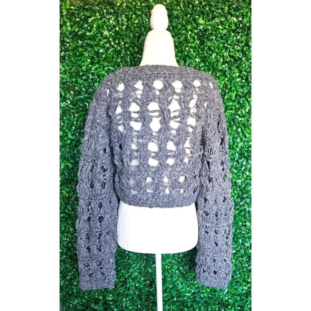 J.Crew Collection open-weave cropped pullover sweater - Picture 6 of 7